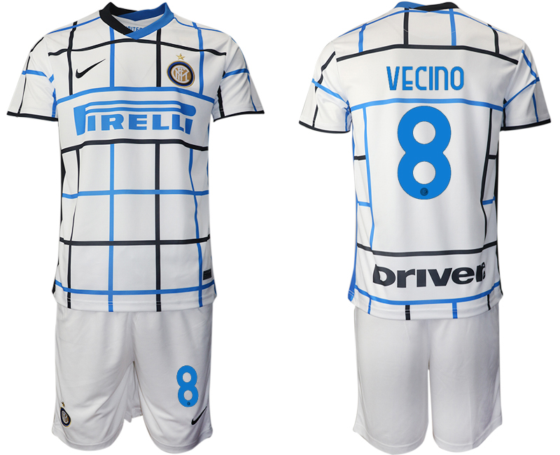 Men 2020-2021 club Inter milan away #8 white Soccer Jerseys